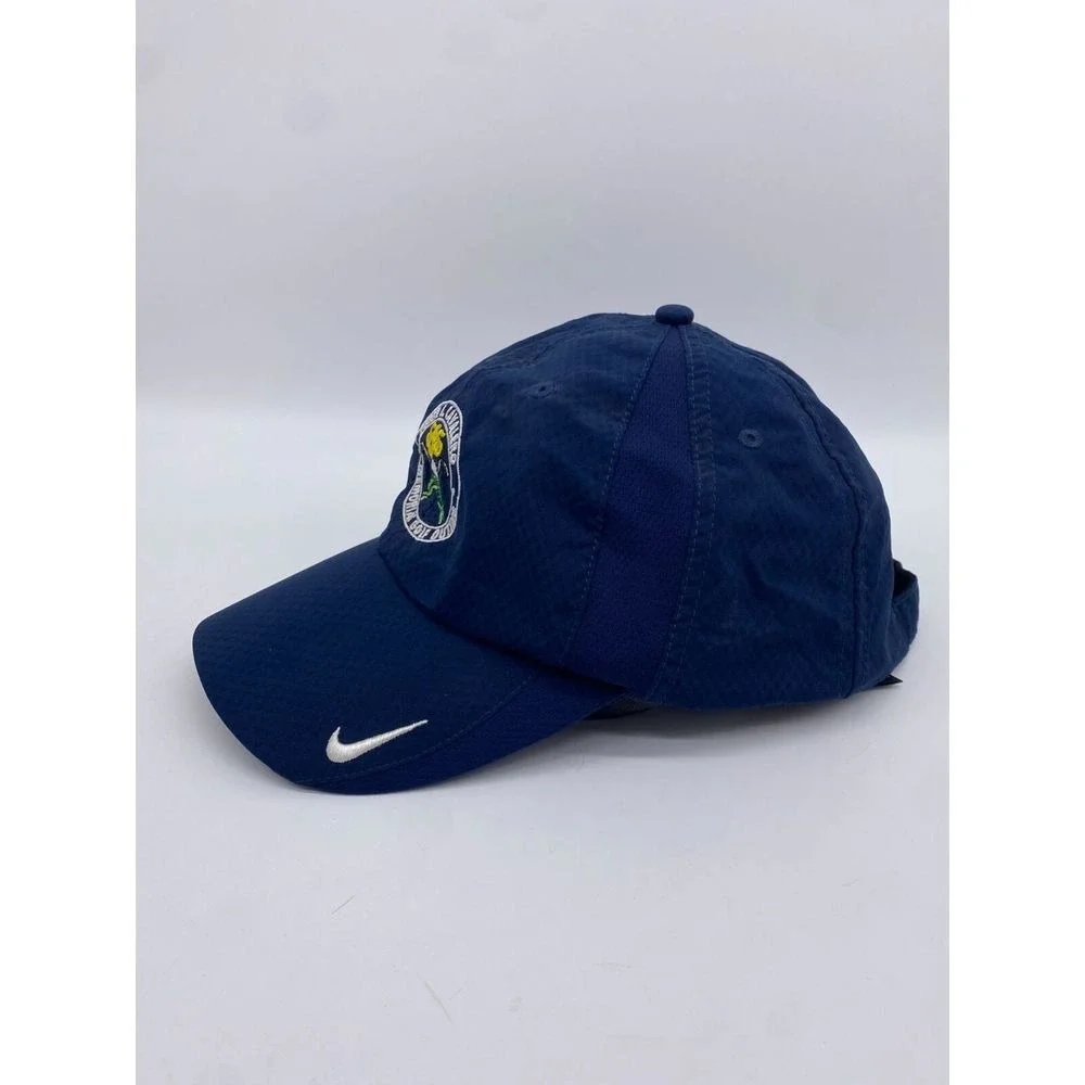 Nike Golf Hats Adult OSFA Navy Blue Swoosh Athletic Golfer Strap Back Sports Men